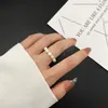 미니멀리스트 멀티 비드 담수 진주 기하학적 고리 여성 손가락 보석 패션 조절 가능한 탄성 고리