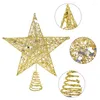 زينة عيد الميلاد شريحة Gold Glitter Top Top Star Decoration للمنزل الرائع الحديد الفني الزخرفة عيد الميلاد ديكور العام