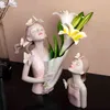 Dekorative Figuren NORTHEUINS Schmetterling Mädchen Harz Skulptur Charakter Modell Vase Moderne Aufbewahrung Statuen Zuhause Wohnzimmer Desktop Dekor Zubehör