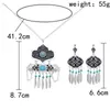 ネックレスイヤリングセットビンテージエスニックグリーンレッドストーン彫刻花チャームステートメントペンダントジプシージュエリー