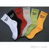 Home Clothing Mens And Womens Sports Socks Street Art Solid Color Cotton Towel Bottom Letters Sock