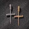 ヒップホップネイルクロスペンダントネックレスブリング宗教宝石フルキュービックジルコニア18Kリアルゴールドメッキ