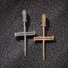 Hip Hop Nail Cross hanglanke ketting Bling religieuze sieraden Volledige kubieke zirkonia 18K real Gold PLATED13193763641738