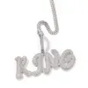 Custom Letters Pendant Necklace Charm Bling Iced Out Zircon 18k Real Gold Plated For Men Jewelry