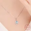 Подвесные ожерелья Bebe Kitty Fashion Davely Blue Stone Ontage Vintage Женщины хрустальные украшения луны аксессуары