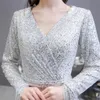 Mermaid Party Dresses Sequins Trumpet Sexy Sequin Prom Evening Dresses with Long Sleeve YS24441