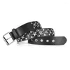 Cinturones Punk Rivet Rock con hebilla de alfiler Star Beads Cinturón de cuero para Mujeres Hombres Vestido con tachuelas Jeans Ceinture Femme
