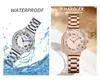 Mode kvinnor eleganta armbandsur designer kvarts diamant ballong klockor rostfritt st￥l vattent￤tt armbandsur relojes de lujo f￶r kvinnlig h￶gkvalitativ