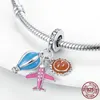 925 argent Fit Pandora charme 925 Bracelet océan voyage avion balancent amour ensemble de breloques pendentif bricolage perles fines bijoux