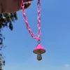 50 teile/los Nette Bunte Pilz Anhänger Halskette für Frauen Kunststoff Kette Halsketten Großhandel Schmuck Zubehör