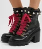 Vinter perfekt faux p￤rla-embellished ankel boot l￤der nappa l￤der rundad t￥ stridsst￶vlar fest wdding lady mode booties eu35-43