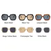Güneş gözlüğü 2022 Büyük Boy Kare Siyah Marka Tasarımcısı Plastik Renkli Lens Moda Güneş Gözlükleri Yaz Traving Gafas Gölge UV400 S1