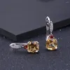 Stud Earrings GEM'S BALLET 925 Sterling Silver Birthstone For Women Wedding 5.21Ct Natural Citrine Garnet Gemstone Fine Jewelry