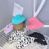 Berets Summer Baby Sun Hats Children Outdoor Neck Ear Cover Anti UV Protection Beach Caps Boy Girl Swimming Two-sided Cow Printing