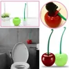 Tafelmatten Rood/groene kersenvormige toiletborstelhouder Set badkamer reinigingskit reiniger creatief mooi toilet