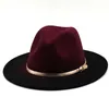 Small Hat Winter Winter Men S Damas Nuevo Fedora Fedora Fedora Hat europeo y americano Big Brim Top Cross-Bord