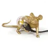 Lampes de table Souris Résine Animal Rat Lampe Être Nuit Dortoir Mini Mignon LED Décor À La Maison Lampes De Chevet Luminaires