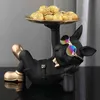 Objets décoratifs Figurines Bouledogue français Décoration de la maison Statue de chien Décoration de bureau Plateau décoratif en acier inoxydable Figurines d'animaux Décoration de table T220902