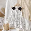 Robes de fille bébé d'un an robe sans manches mignon à pois vacances vacances loisirs