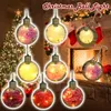 Party Decoration 1pcs Transparent Christmas Ball Plastic Baubles Clear 2022 Year Hanging Toys Xmas Tree Decorations Filling Decor Ornam