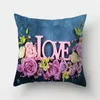 Oreiller romantique fleur thème couverture maison mariage décoration canapé-lit lombaire taie d'oreiller Polyester Rose impression étui
