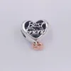 Love You Best Friend Heart 925 Sterling Silver Charm Pandora Dangle Moments Family For感謝祭のフィット女性ビーズブレスレットジュエリー782243C00アンディジュエル