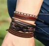 Männer Frau Rindsleder Armband DIY Perlen Stränge Unendlichkeit Hip Hop Kombination Anzug Armband 12styles/1set