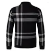 Heren Jackets Nice Men's Casual Fashion Cardigan gestreepte trui jeugd herfst winter trend stand kraag mannenmerk