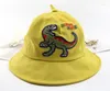 Beralar Çocuklar için Yüksek Kaliteli Kova Şapkaları Karto-Kart Dinozor Nakış Kumaş Pamuk Balıkçı Şapka Gölge Kapakları Çocuk Yaz
