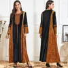 Casual Dresses Winter Velvet Emboridery Dress Long Sleeve Loose Kaftan Abaya Dubai Turkish Vestidos Muslim Islamic Thick Clothing