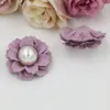장식용 꽃 20 개 진주 모방 된 마이크로 화이버 패브릭 DIY 액세서리가있는 가짜 해바라기 브로치 보석류 제작