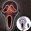 UPS Glowing Face Mask Halloween Decorations Glow Coser Masker PVC Material LED Lightning Women Män kostymer för vuxna hem