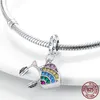 925 Perle di fascino d'argento ciondolano il viaggio Torre Eiffel Unicorno ciondola il branello Pandora Charms Bracciale Accessori gioielli fai da te