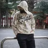 Con cappuccio maschile harajuku retr￲ kapok graffit casual maschi e donne streetwear oversize hip hop con cappuccio hip hop