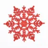Kerstdecoraties Sneeuwvlok Party Supplies Decor ornamenten Tree Gold Powder Plastic Snow 6pcs