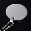 Pendant Necklaces Fashion Jewelry Men Women Silver Shinny Stainless Steel Round Medal Tag Necklace 30mm