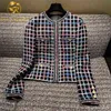 Kvinnors jackor små doft lyxdesigner vinterkläder kvinnor vintage pläd tweed jack ull rockar koreanska mode strreetwear 2022 Autumn T220830