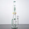 Freezable Straight Tube Beaker Bongs High 17Inch Hookahs Oil Dab Rigs Build Glass Bongs Colorful Grenn Blue Water Pipes With 14mm Bowl Smoking Accessories