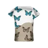 T-shirts Femmes T-shirts à manches courtes Tops d'été pour femmes 2022 Imprimé papillon Pull en vrac Streetwear T-shirt à col en V Camisas de Mujer Elegantes