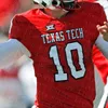 WS American College Football Wear NCAA Texas Tech TTU Football Jersey Custom Alan Bowman Henry Colombi Merriweather Sarodorick Thompson Erik Ez