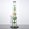 Blue Green Big Hookahs Glass Bong Condolence Percolator 18mm Female Joint Oil Dab Rigs Perc Glass Water Bongs With Bowl WP2283 WP2284