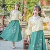 Roupas étnicas vestido japonês kimono mulher bordado saias vintage asiático yukata haori partida de cosplay define trajes tradicionais