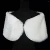 Schals Elegante Frauen Hochzeit Jacken Weiß Schwarz Kunstpelz Zubehör Braut Schal Wraps Cape Winter Abend Party Mantel Mantel 4692894