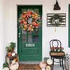 Party Decoration Fall Peony And Pumpkin Sunflower Wreath for Front Door Home Farmhouse Decor Festival Celebration Thanksgiving Wreath Decor 220905