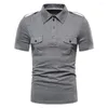 Polos pour hommes chemises pour hommes à manches courtes coupe régulière chemise conçue à la mode Para Hombre Double poche Homme hauts d'été