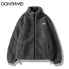 Jackets masculinos Hip Hop Winter Winter Fleece Jacket Fluffy Streetwear