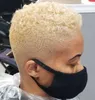 Pełna koronkowa toupee malezyjska ludzkie dziewicze włosy kawałek 6 mm afro fala #613 Blondynki męskie peruki dla czarnego mężczyzny w Ameryce Fast Express