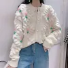 Sweats à capuche pour femmes 2022 automne mode doux vent rose fleur pull Cardigan manteau femmes Sexy tricoté haut tout match Boutique vêtements