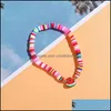 Bracelets de charme Kinds Friut Charms Bracelet Set Summer Beach Bijoux Soft Polymer Disc Disc ￩lastique Bracelets pour femmes D Dhseller2010 Dhupr