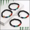 Beaded Strands Buddha Head Charm Lava Stone Beads Bracelets Natural Black Essential Oil Diffuser Bracelet Volcanic Rock Carshop2006 Dhj5I